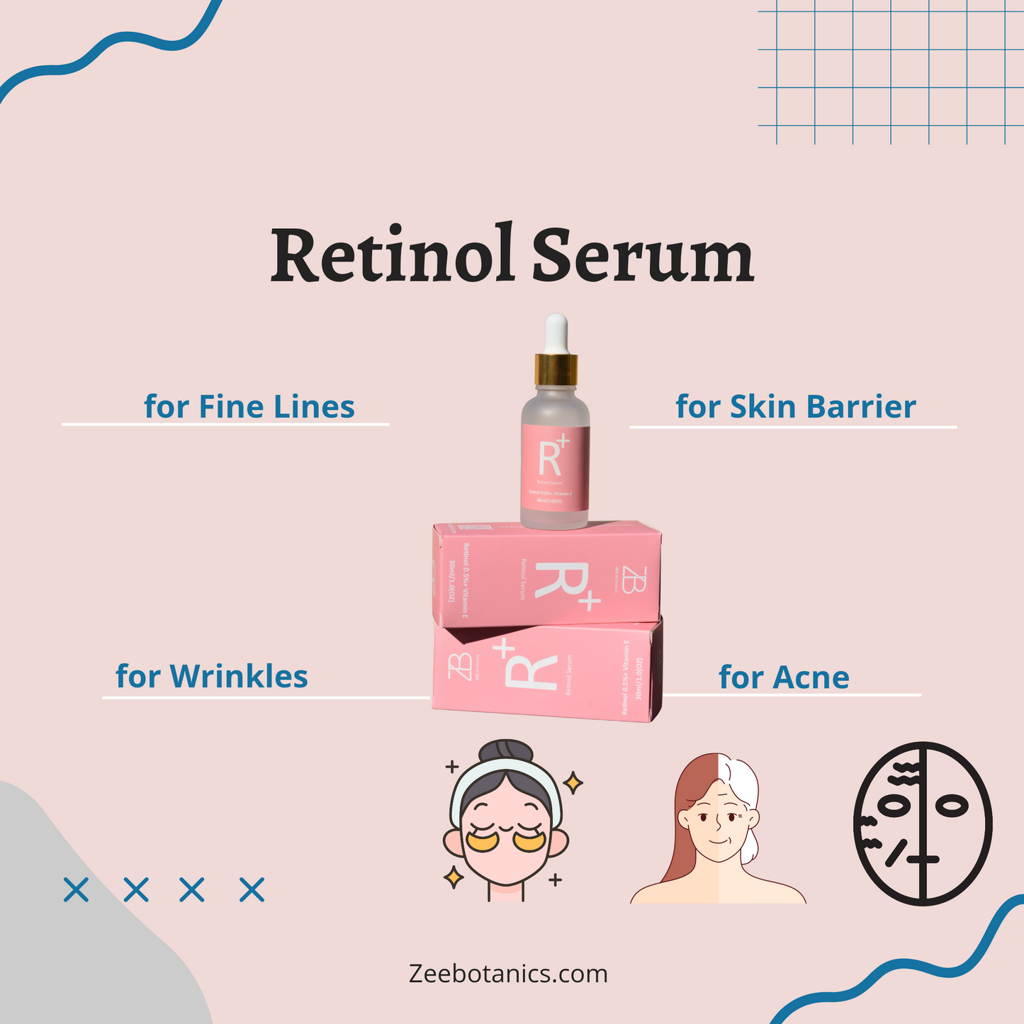 Retinol 0.5%+Vitamin-E Face serum / Anti Aging & Reduces Fine Lines & Wrinkles