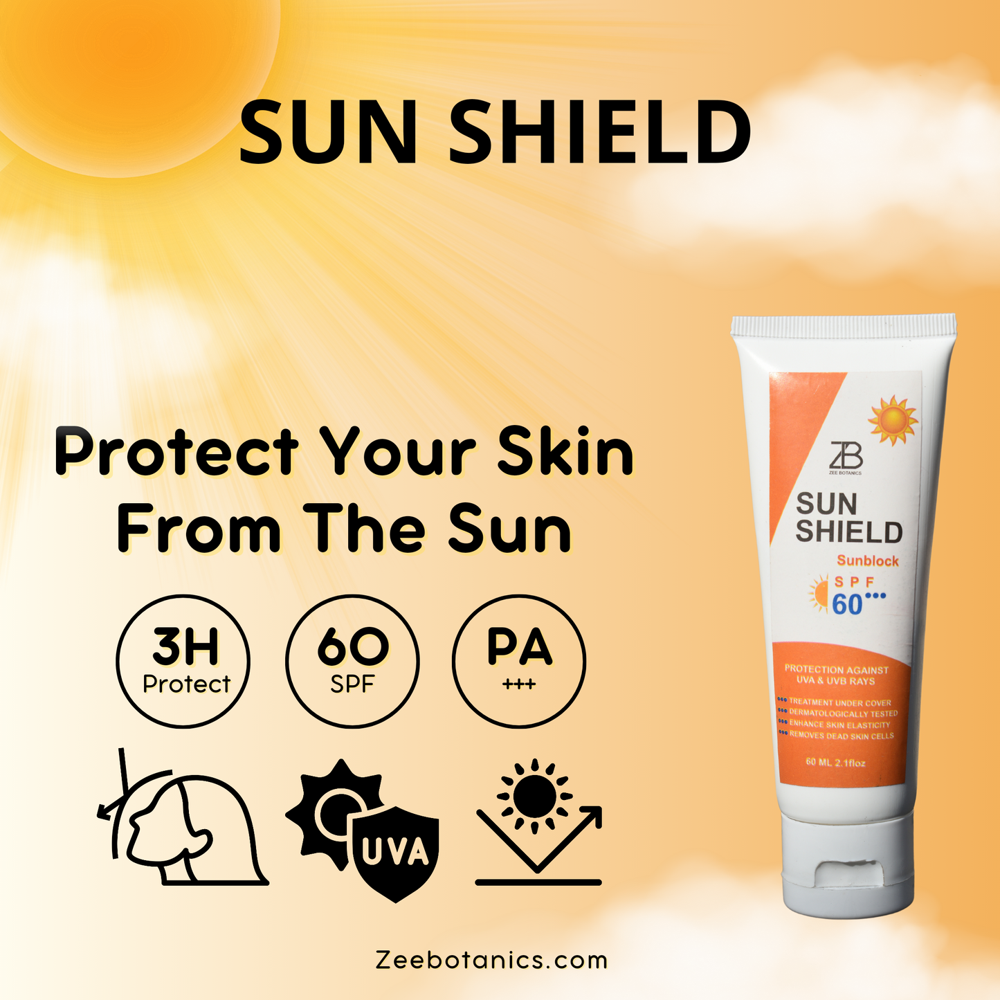 Sun Shield SunScreen  SPF-60 Moisturizing